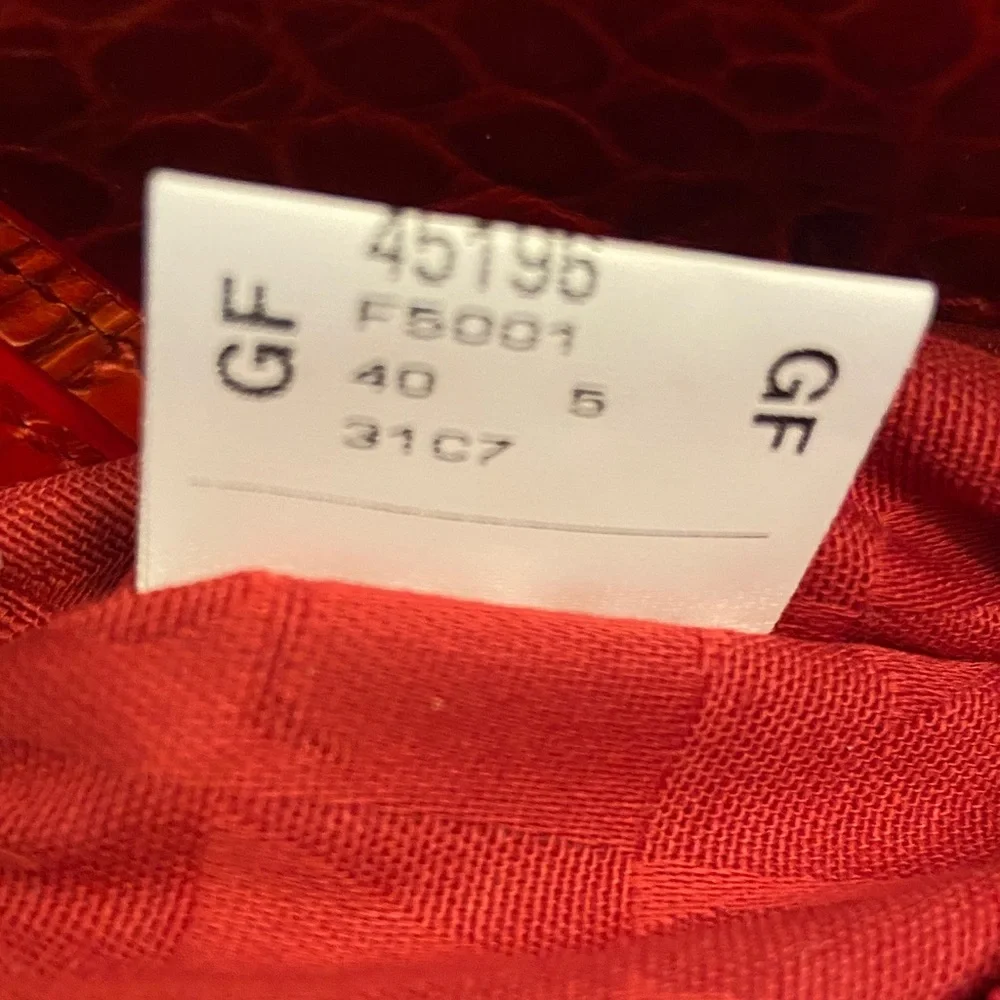 Furla Red Croc-Embossed Genuine Leather Tote Bag - Picture 7 of 7